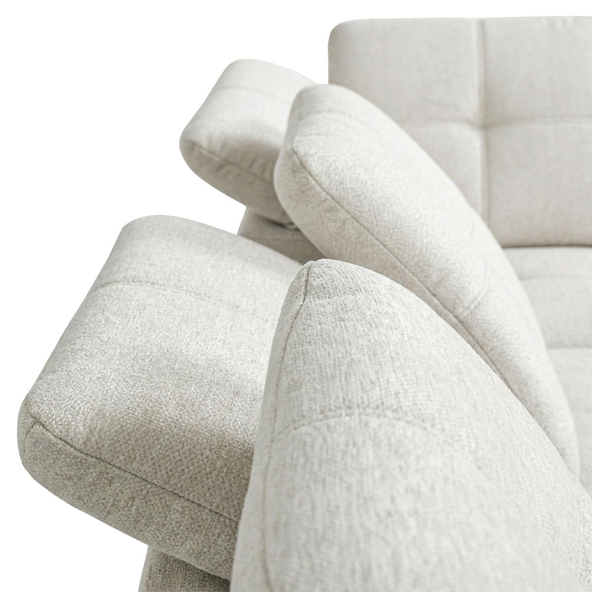 Sedacia súprava SIERRA, pravá, béžová ženilka - čierna/béžová, Modern, kov/textil (181/364/230cm)