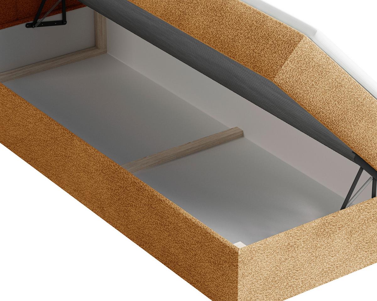 Boxbett Paris mit Topper 180x200 - Rostfarben/Schwarz, MODERN, Holz/Kunststoff (180/200cm) - Livetastic
