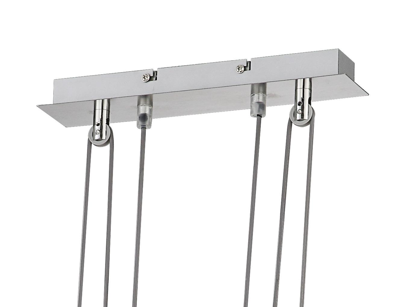 Hängleuchte Aurelio H: 160 cm 4-Flammig höhenverstellbar - Weiß/Nickelfarben, KONVENTIONELL, Glas/Metall (80/10/160cm) - James Wood