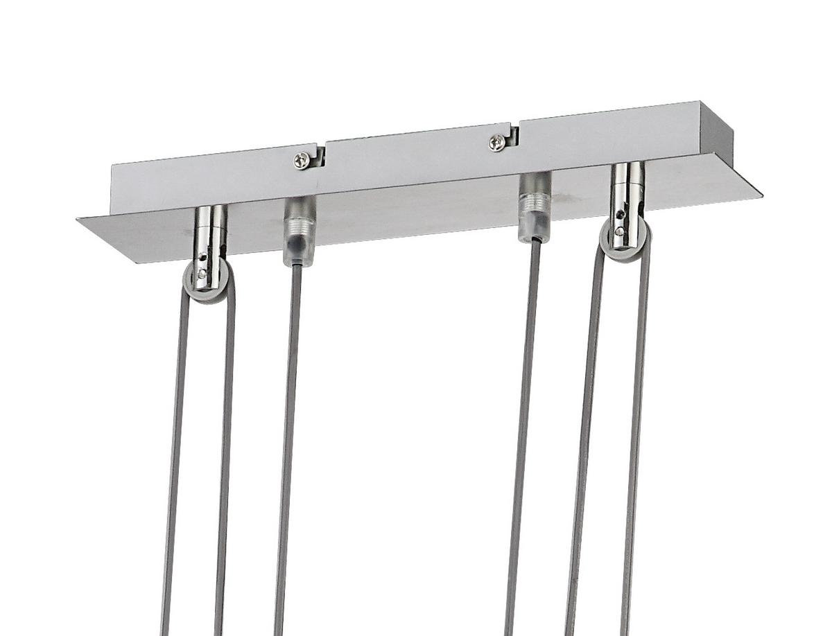 Hängleuchte Aurelio H: 160 cm 4-Flammig höhenverstellbar - Weiß/Nickelfarben, KONVENTIONELL, Glas/Metall (80/10/160cm) - James Wood