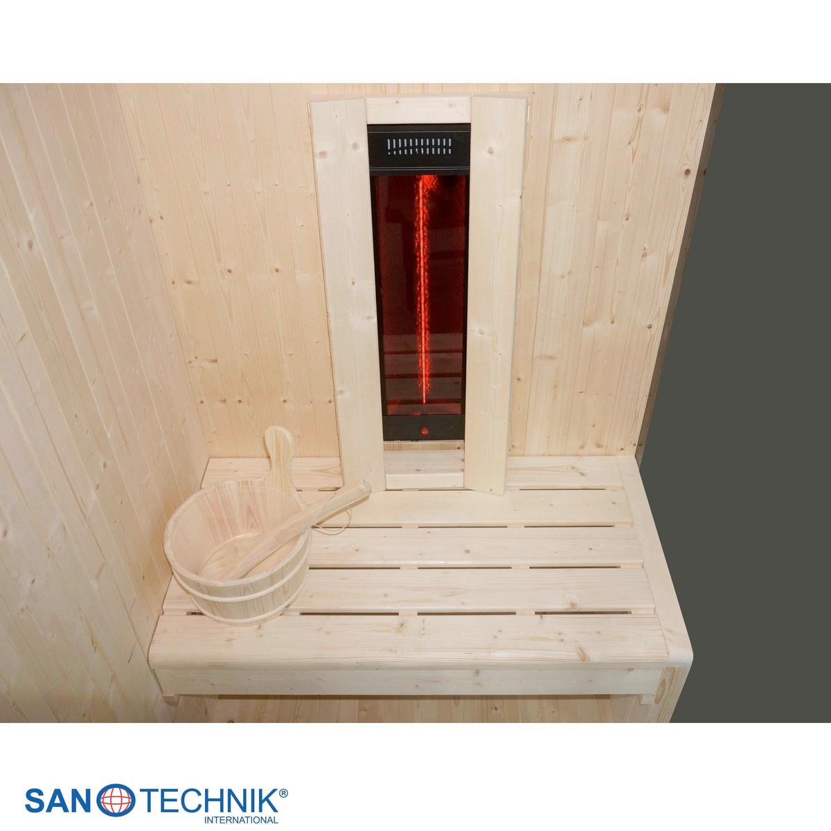Sauna+Infrarotkabine GLACIER S geeignet für 1 Person - Fichtefarben, Basics, Glas/Holz (100/120/200cm) - Sanotechnik