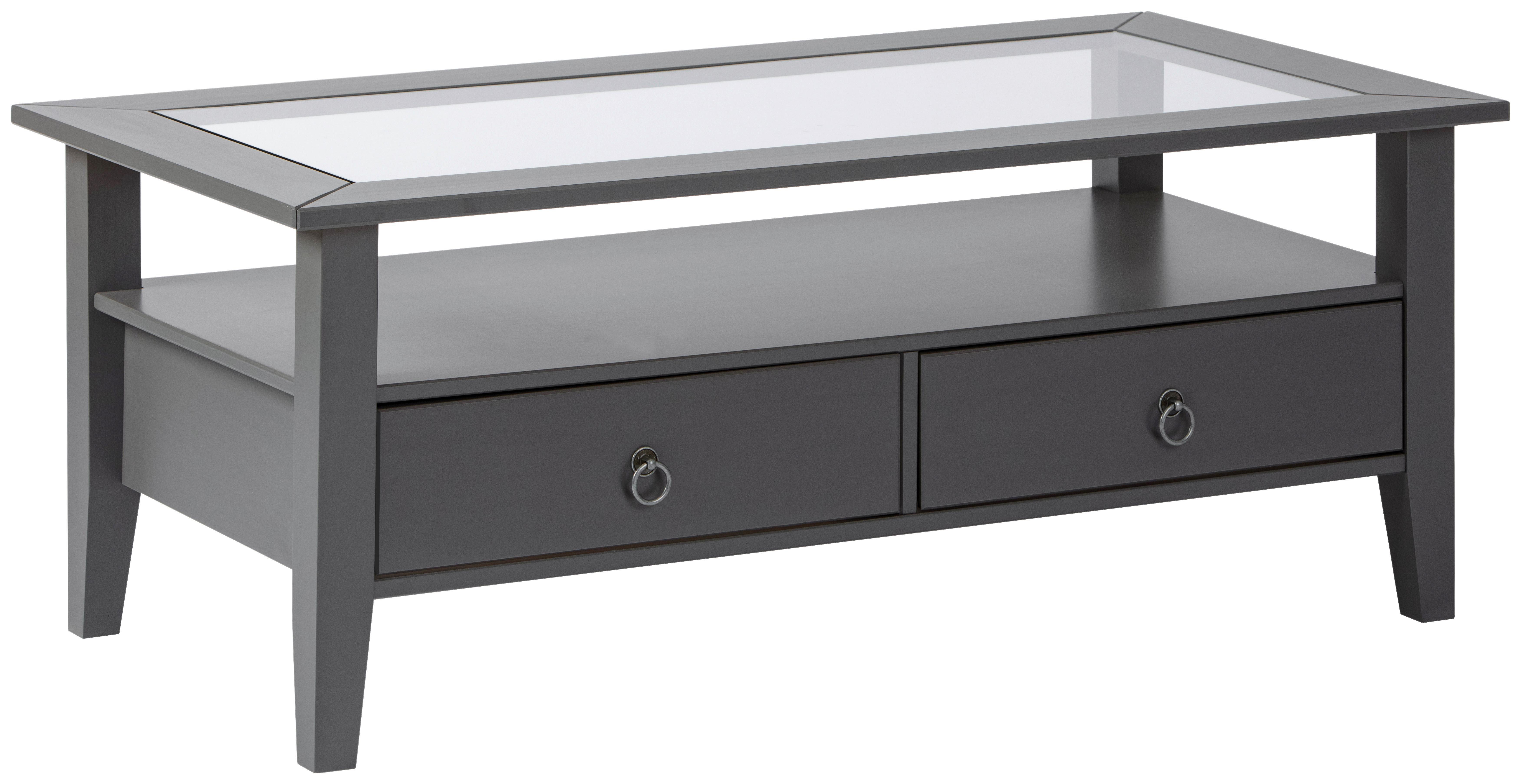 Couchtisch Provence 7 - Grau, Design, Glas/Holz (115/60/45cm) - Livetastic