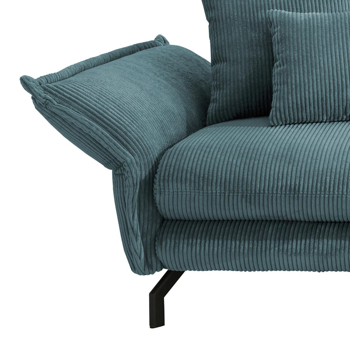 Ecksofa Lava Petrol S: 255/180 cm - Petrol/Schwarz, MODERN, Textil (255/180cm) - Livetastic