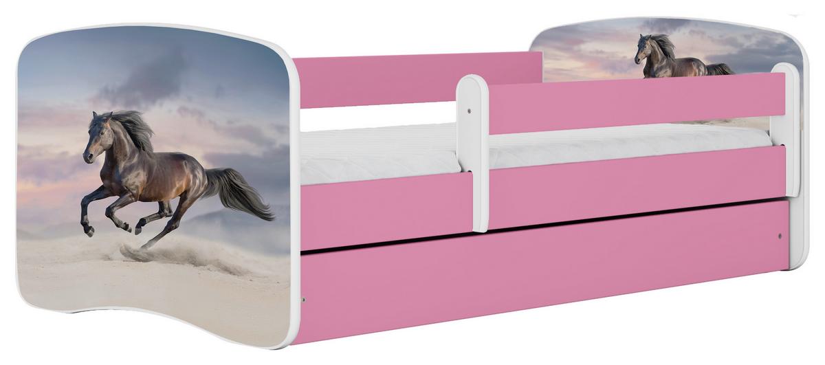 Kinder-/Juniorbett Babydreams inkl. Matratze 80x160 - Pink/Birkefarben, MODERN, Holz/Holzwerkstoff (80/160cm) - MID.YOU