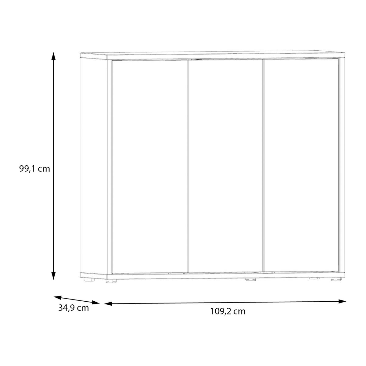 Botník Alice, barva kašmírová, š: 109cm - šedá/pískové barvy, Moderní, kompozitní dřevo/plast (109,2/99,1/34,9cm)