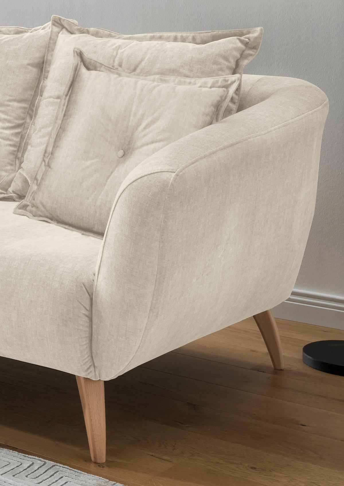 Ecksofa Baggio, Beige, Buchefarben, S: 162x277 cm - Beige/Buchefarben, MODERN, Textil (162/277cm) - Livetastic