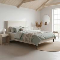 Boxspringová posteľ NEVADA 160x200, béžová - čierna/béžová, Modern, kov/drevo (160/200cm) - Bessagi