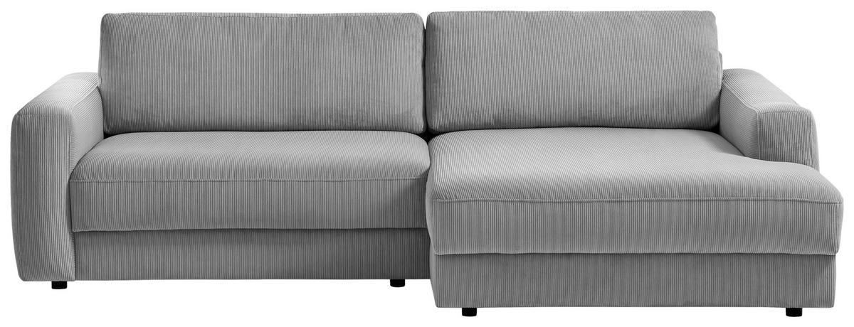 Ecksofa Bourbon - Dunkelgrau/Schwarz, MODERN, Textil (250/176cm) - Trendmanufaktur