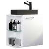 Waschtischkombi Hausa Bl - Schwarz/Weiß, MODERN, Glas/Keramik (52cm) - MID.YOU