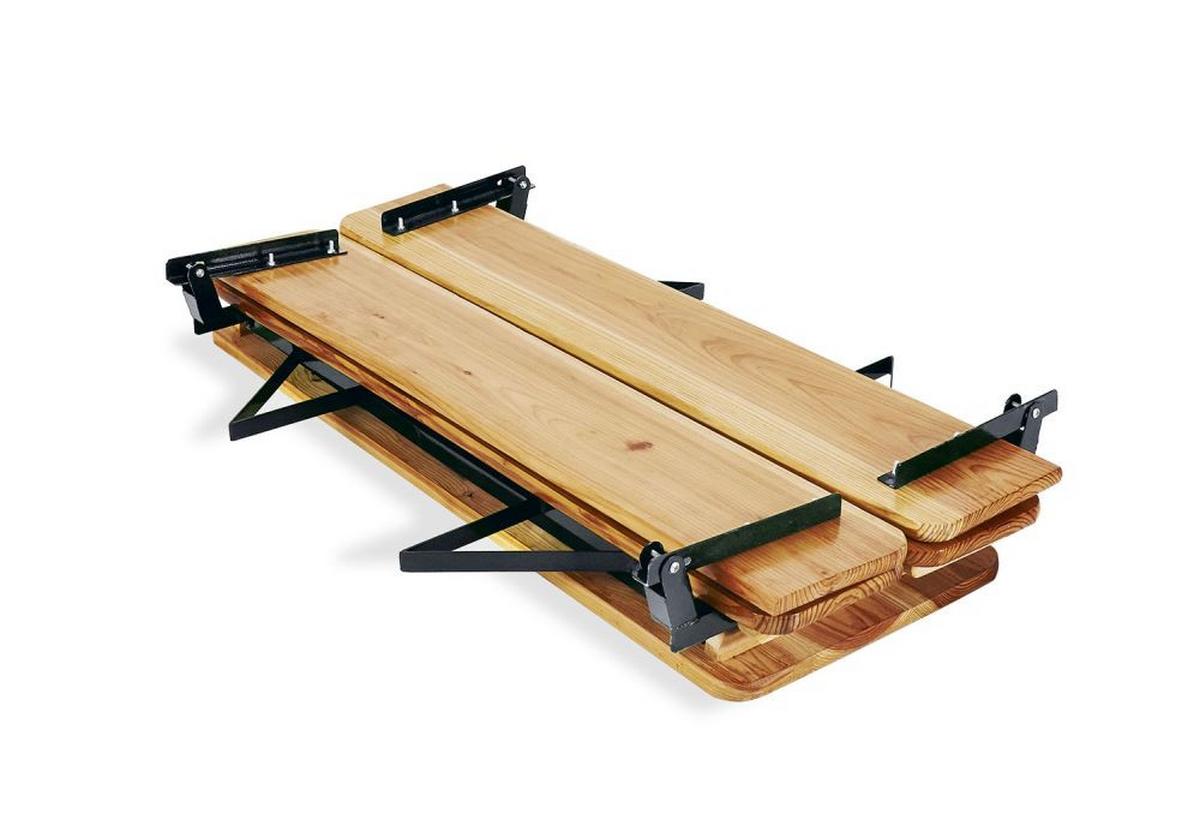 Kinderfestzeltgarnitur natur/grün - Dunkelgrün/Naturfarben, Basics, Holz/Metall (109/40/53cm) - Pinolino