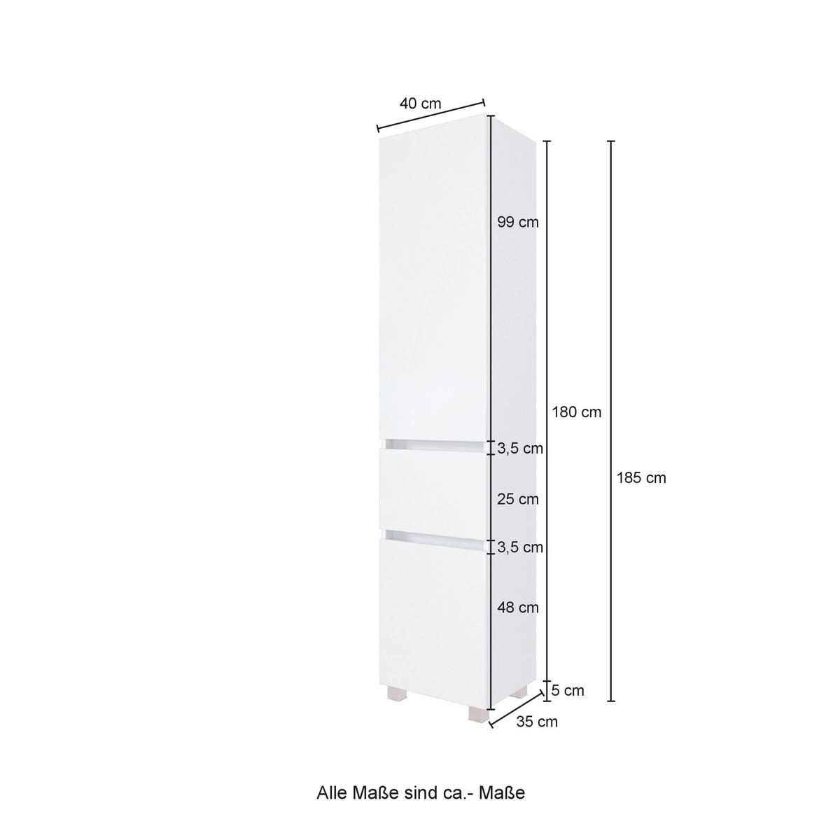 Badmöbel-Set 6-Tlg. inkl. LED Helsinki, Weiß/Eiche - Eichefarben/Weiß, KONVENTIONELL, Glas/Holzwerkstoff (160cm) - Held