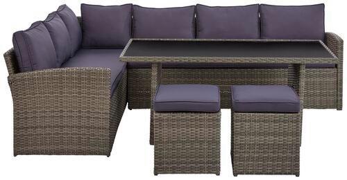 TERASOVÁ SEDACIA SÚPRAVA MARRAKESCH 1 - čierna/sivá, Modern, kov/textil (181/239cm) - Modern Living