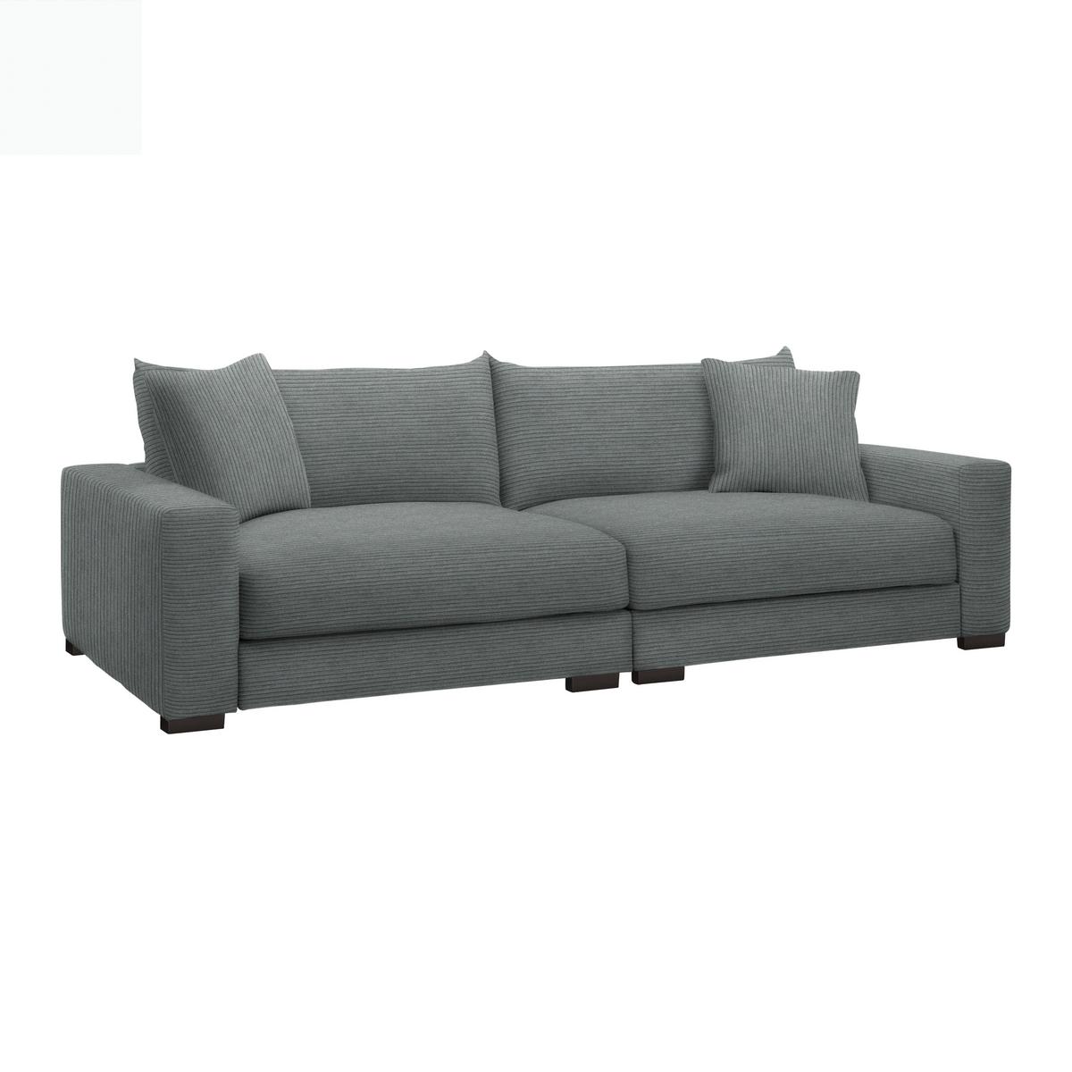 Mega pohovka PEDRO 1200, tmavosivý menčester - tmavosivá, Modern, kov/drevo (261/83/124cm) - Mömax