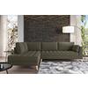 Ecksofa Doti - Dunkelgrün/Naturfarben, Design, Textil (204/310cm) - MID.YOU