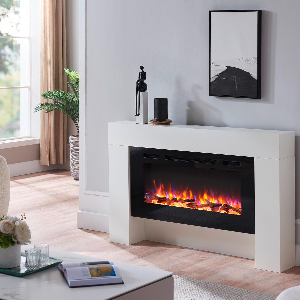 Elektrokamin Herkules - Weiß, Basics, Holzwerkstoff/Metall (141/88/21cm)