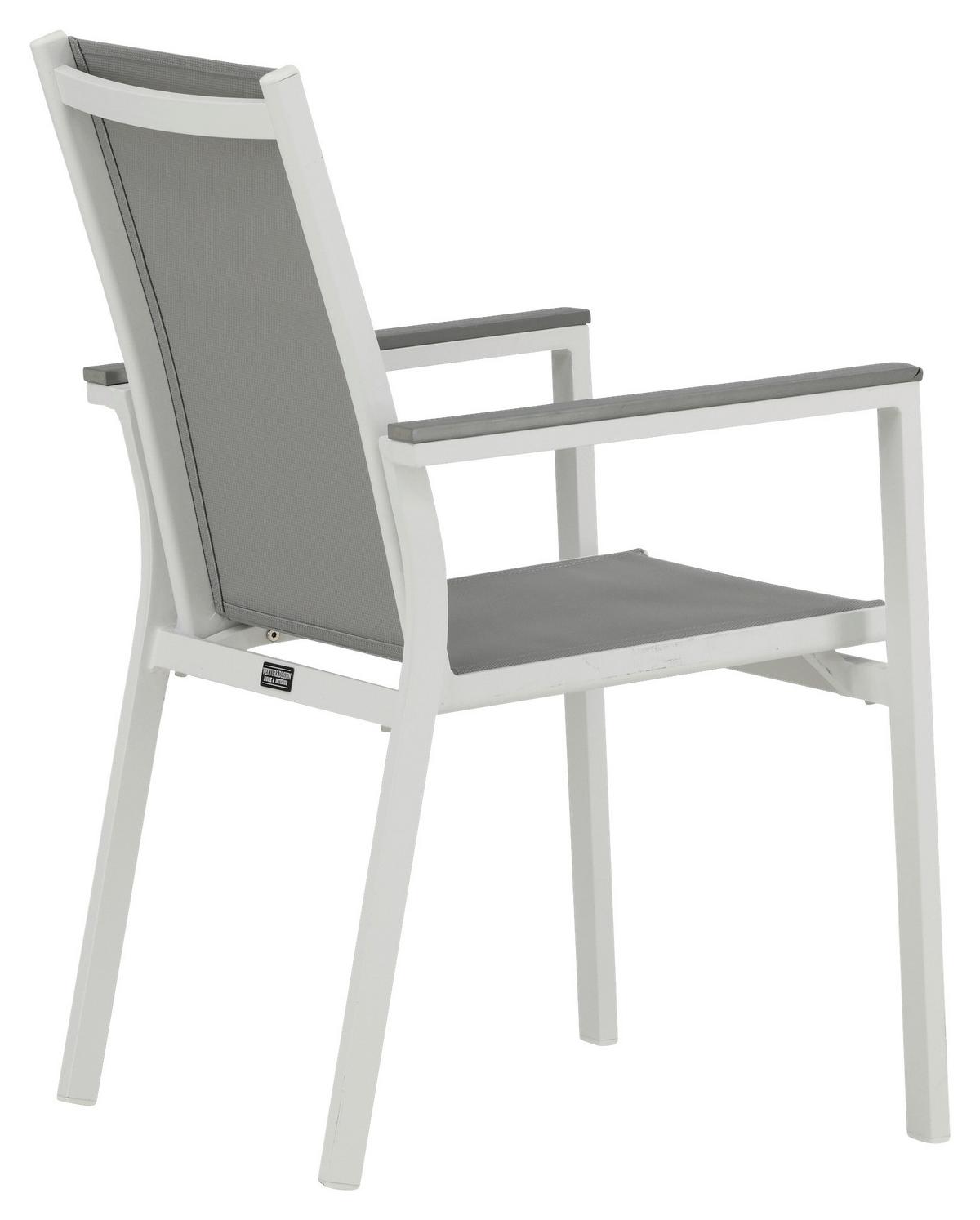 Gartensessel-set 2-tlg. Parma Metall/textil - Weiß/Grau, KONVENTIONELL, Textil/Metall (57/90/60cm) - Gardenson