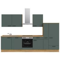 Küchenleerblock Easytouch Low-Line, L11 Rechts - Dunkelgrün/Eichefarben, MODERN, Holzwerkstoff (330cm) - Nobilia