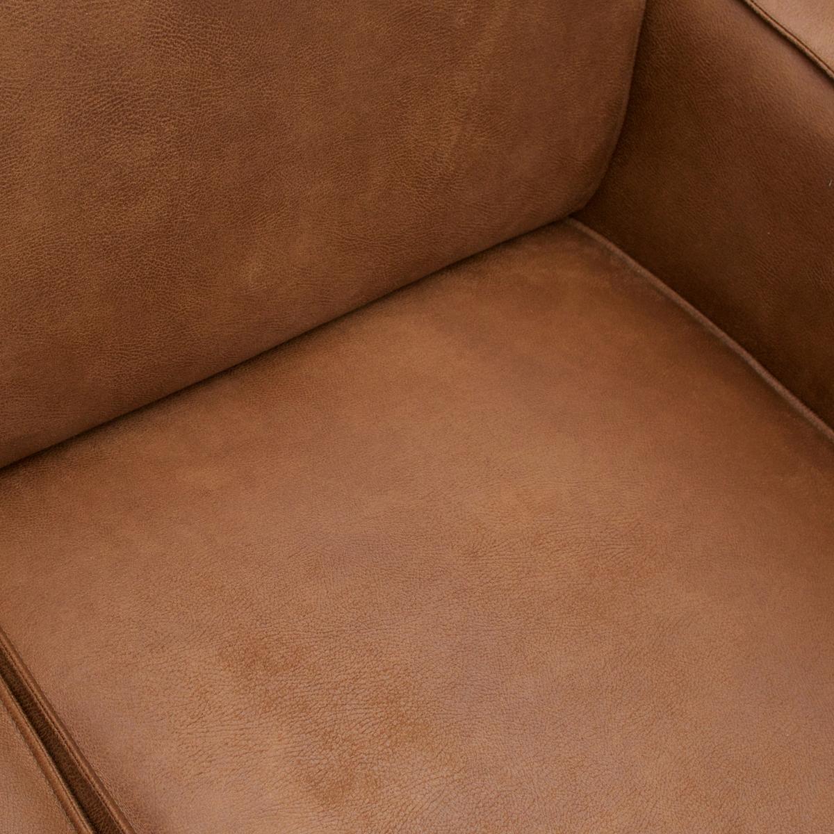 ECKSOFA Statement Cognac S: 274x210cm - Cognac/Schwarz, Design, Leder/Textil (274/210cm) - Livetastic
