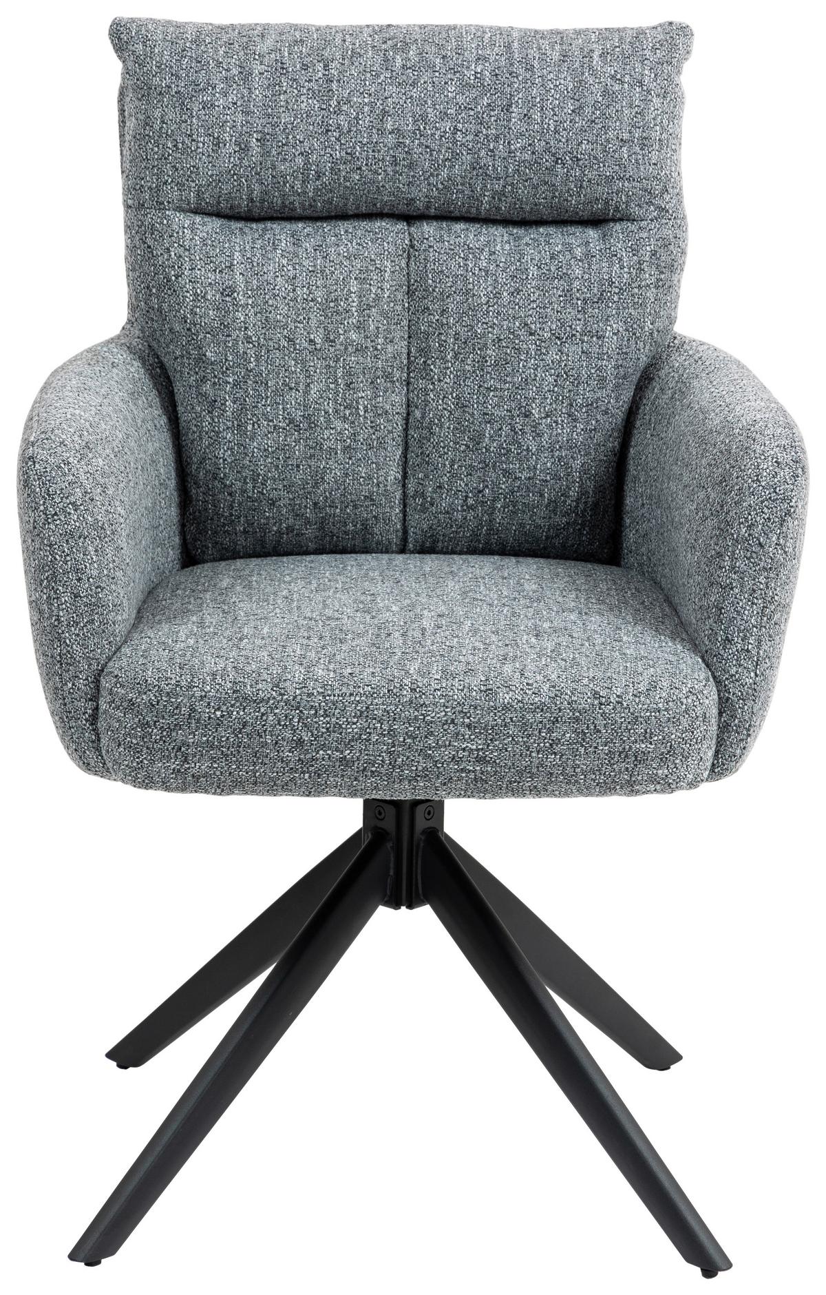 Armlehnstuhl Ella Ella - Schwarz/Grau, KONVENTIONELL, Textil/Metall (60/95/67cm) - MID.YOU