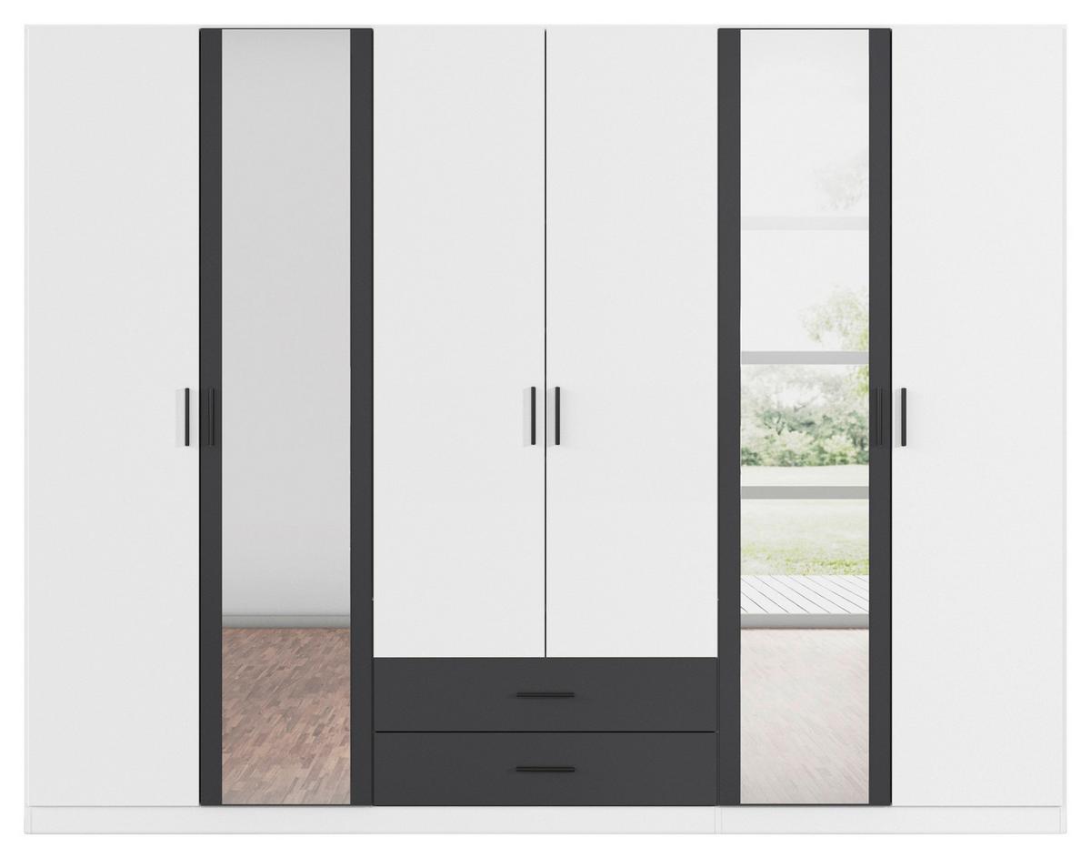 Kleiderschrank Despina - Weiß/Grau, KONVENTIONELL, Holzwerkstoff (271/210/54cm)