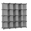 Regalkombination B: 153 cm, Grau - Schwarz/Grau, Basics, Kunststoff/Metall (153/153/31cm) - Boxxx
