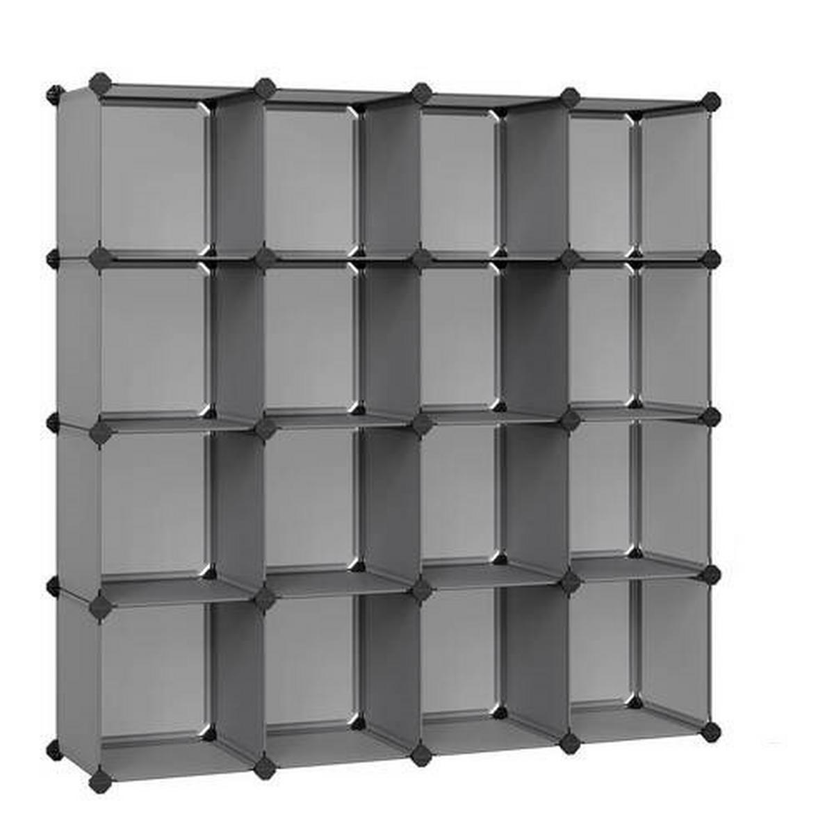 Regalkombination B: 153 Cm, Grau - Schwarz/Grau, Basics, Kunststoff/Metall (153/153/31cm) - Boxxx