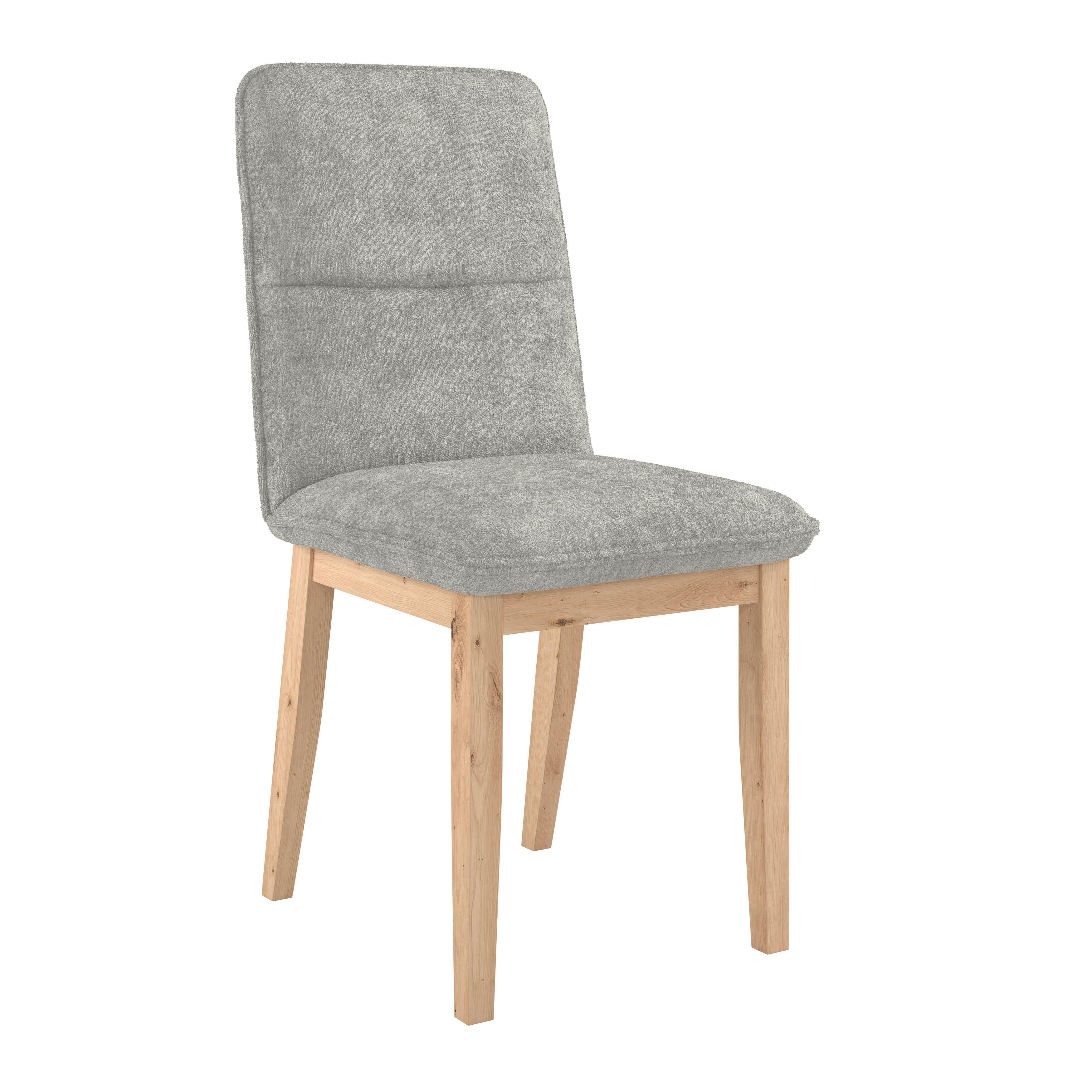 Stuhl Beluna II Webstoff Hellgrau, B: 47cm - Eichefarben/Hellgrau, KONVENTIONELL, Holz/Textil (47/91/44cm) - James Wood