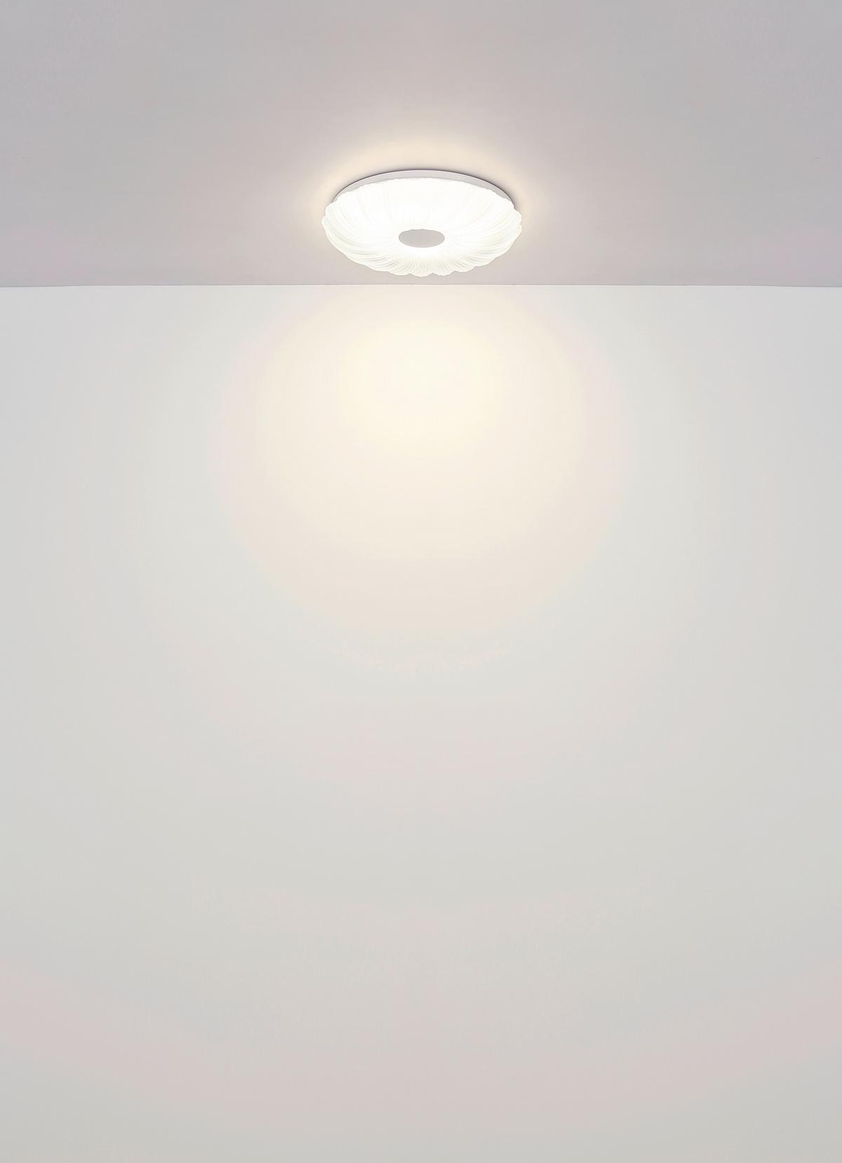 LED-Deckenleuchte Memory-Funktion - Opal/Weiß, KONVENTIONELL, Kunststoff/Metall (38/7cm) - Globo