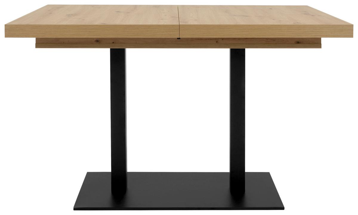 Kihúzható Étkezőasztal Quadrato - fekete/Artisan tölgy, Konventionell, faalapú anyag/fém (120/80/74cm) - MID.YOU