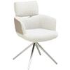 Armlehnstuhl Blake Beige, Sitzfl. 360° Drehbar - Taupe/Edelstahlfarben, KONVENTIONELL, Textil/Metall (59,5/90,5/64,5cm) - Livetastic