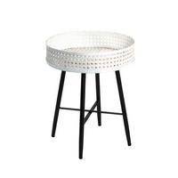 Beistelltisch Rund Bettina, Creme/schwarz - Creme/Schwarz, Basics, Metall (47/38cm)
