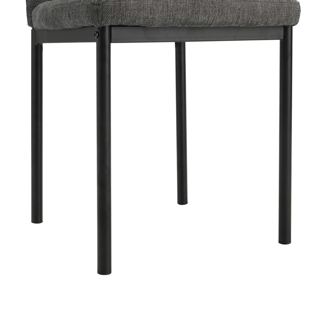 Stuhl Stella Anthrazit Gepolstert - Anthrazit/Schwarz, MODERN, Textil/Metall (44/90/56cm) - P & B