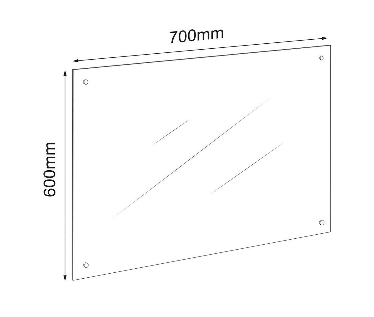 KÜCHENRÜCKWAND Glas klar B: 70cm - Klar, Trend, Glas (70/60cm) - MID.YOU