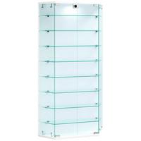 VITRINE Benila Weiß B: 83 cm - Transparent/Weiß, Design, Glas/Holzwerkstoff (83/114/17cm) - MID.YOU
