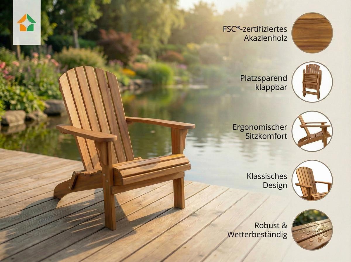 Garten-Relaxsessel Holz, Akazie - Akaziefarben, Basics, Holz (84/69/93cm) - Prestige Home