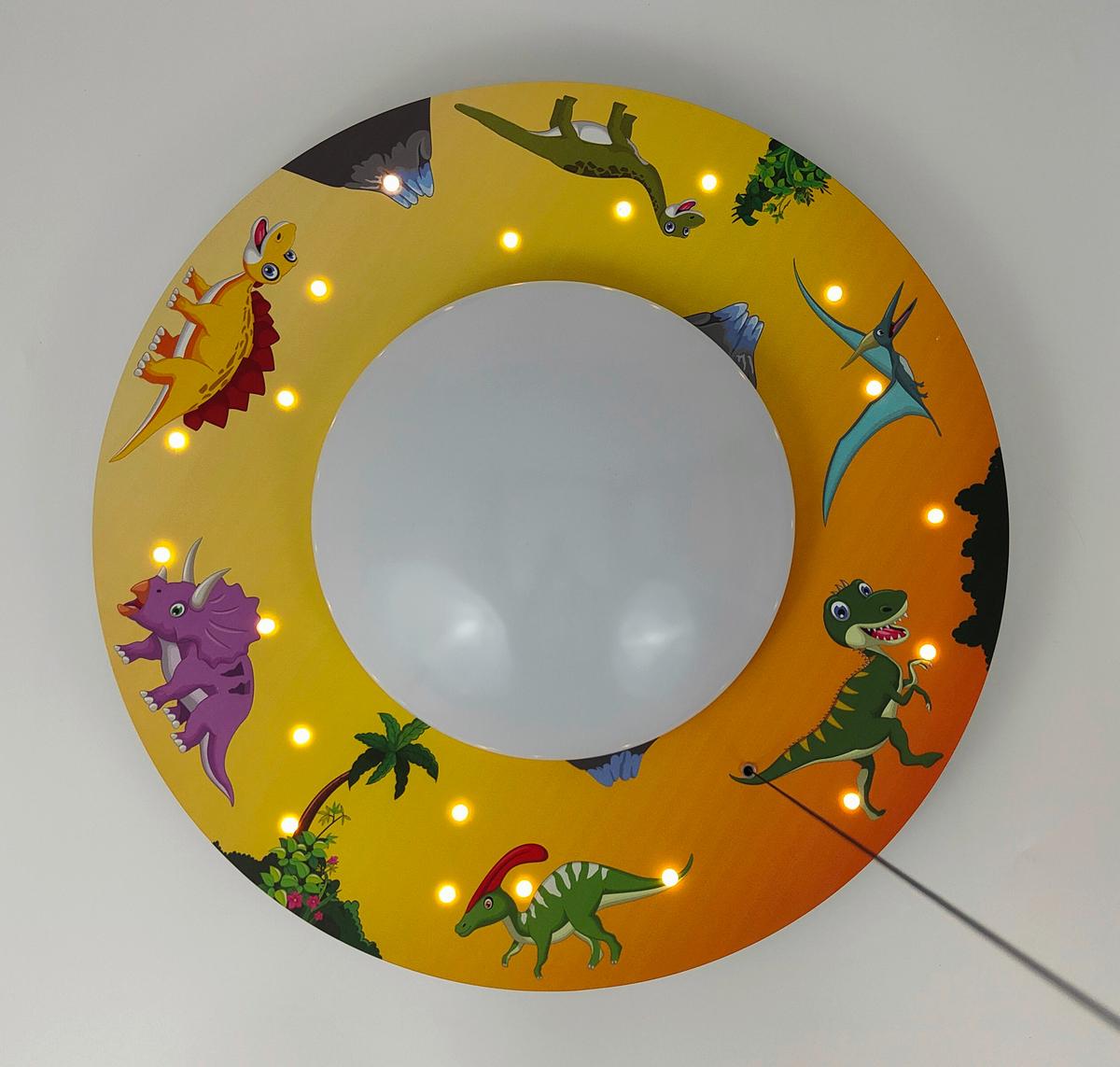 Kinderdeckenleuchte 7002 - Deckenleuchte Dinos - Multicolor/Weiß, Basics, Holzwerkstoff/Kunststoff (54/11cm) - Niermann