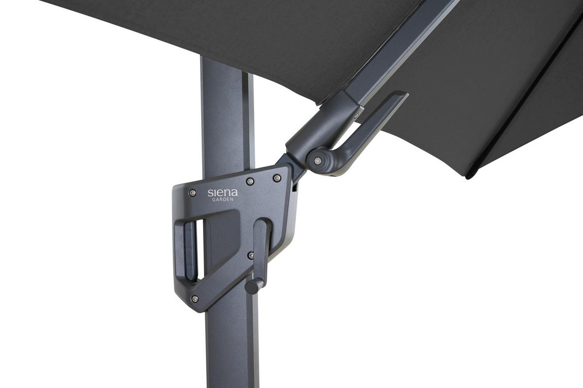 Ampelschirm Bl: 300x300cm Anthrazit - Anthrazit, MODERN, Textil/Metall (300/300cm) - Siena Garden
