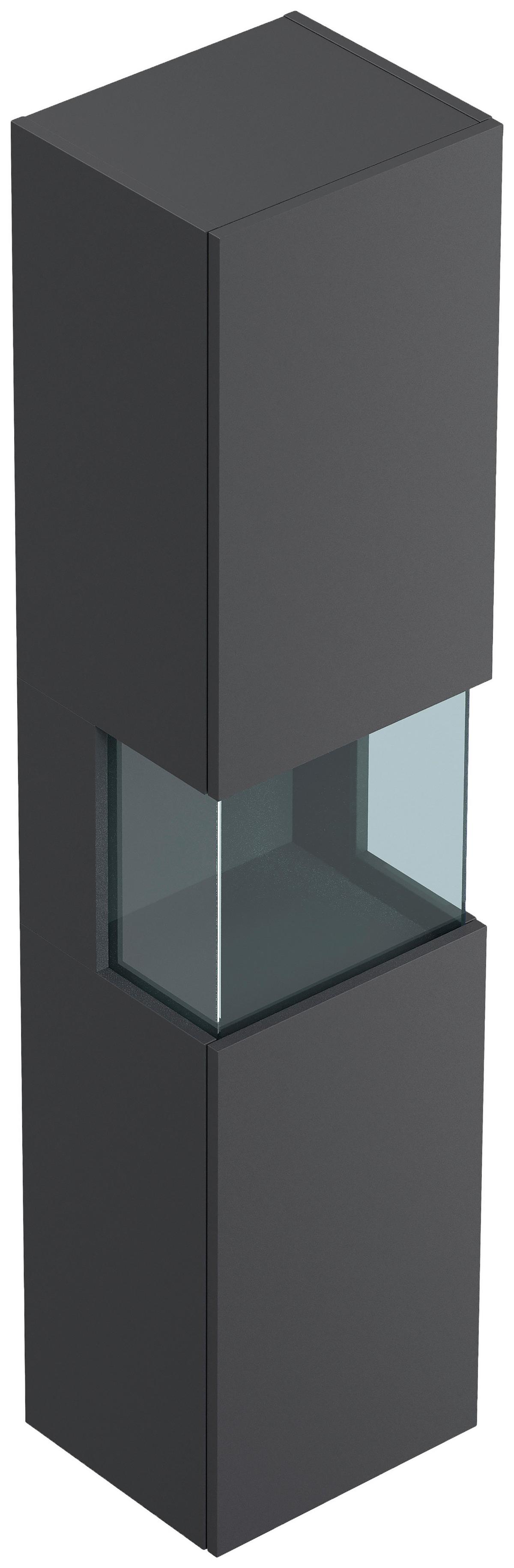 Hochschrank Limes Graphitfarben B: 35,2 cm - Graphitfarben, MODERN, Glas/Holzwerkstoff (35,2/150/30cm) - MID.YOU