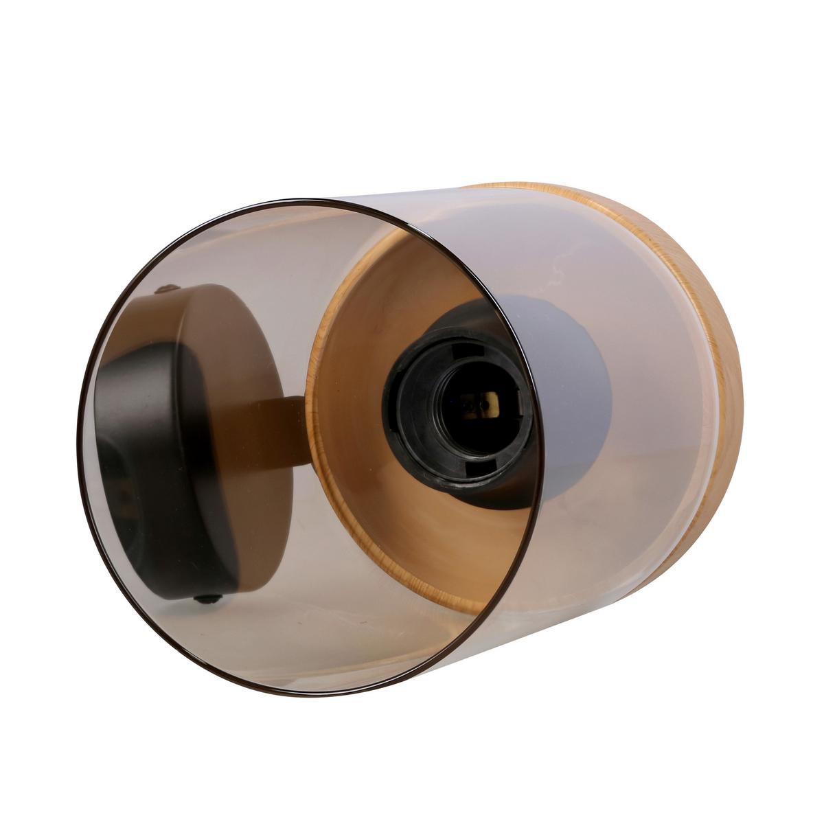 Wandleuchte 21-21953 Wels - Eichefarben/Schwarz, Natur, Glas/Metall (17/12/21cm)