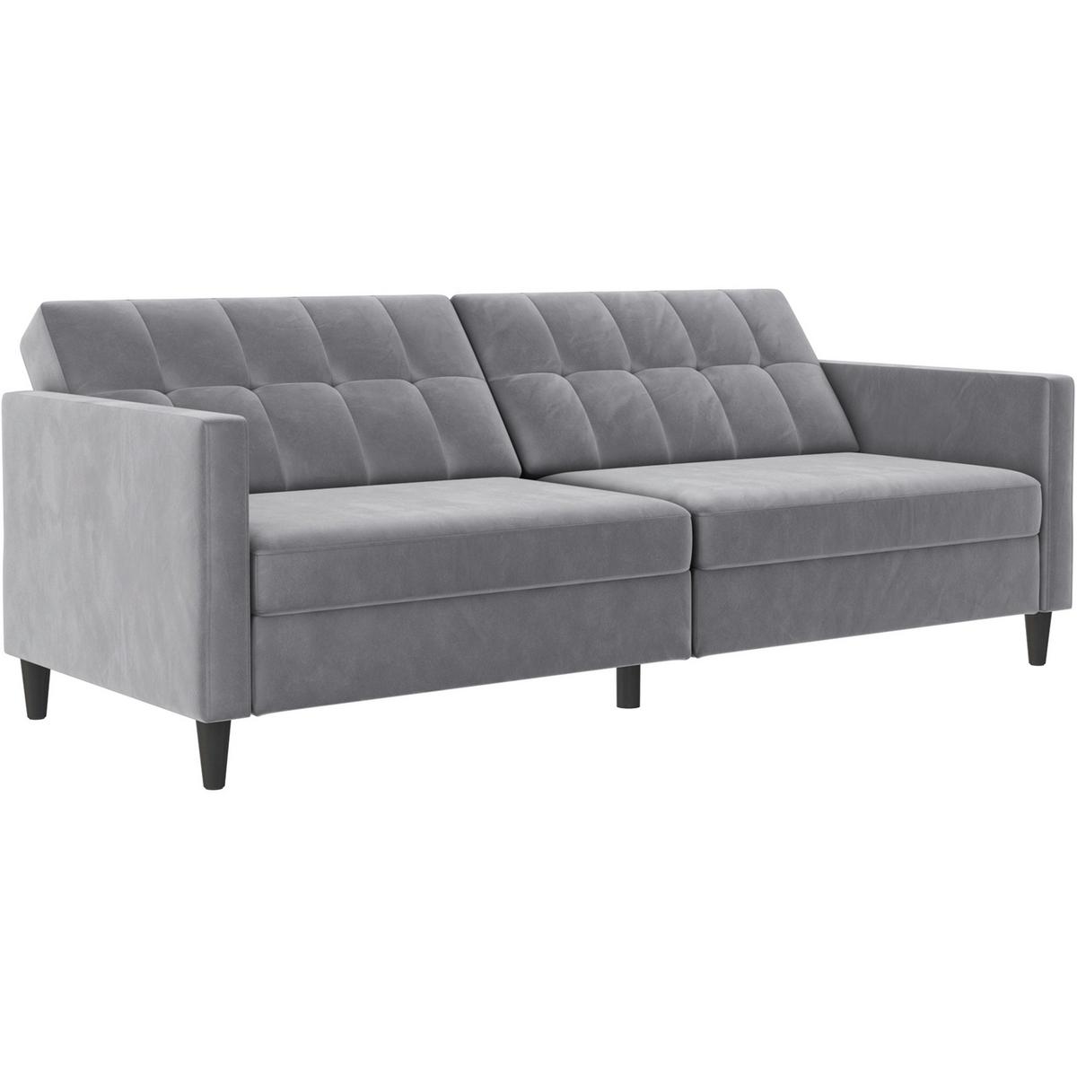 Schlafsofa Hannover Grau, mit Schlaffunktion - Schwarz/Grau, Basics, Textil (203/82/83cm) - Livetastic