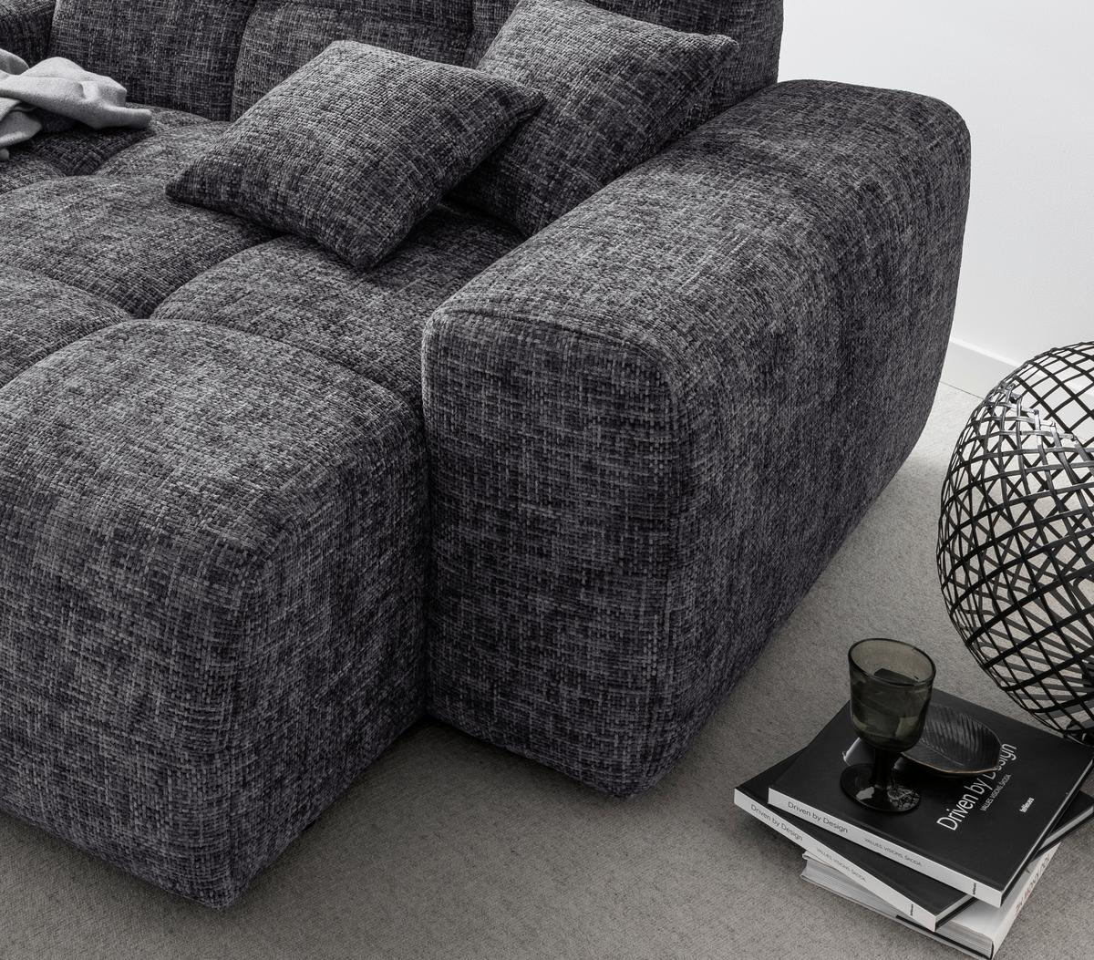 XXL-Sessel Bosco, Schwarz B: 181 cm - Schwarz, MODERN, Textil (181/87/155cm) - Livetastic