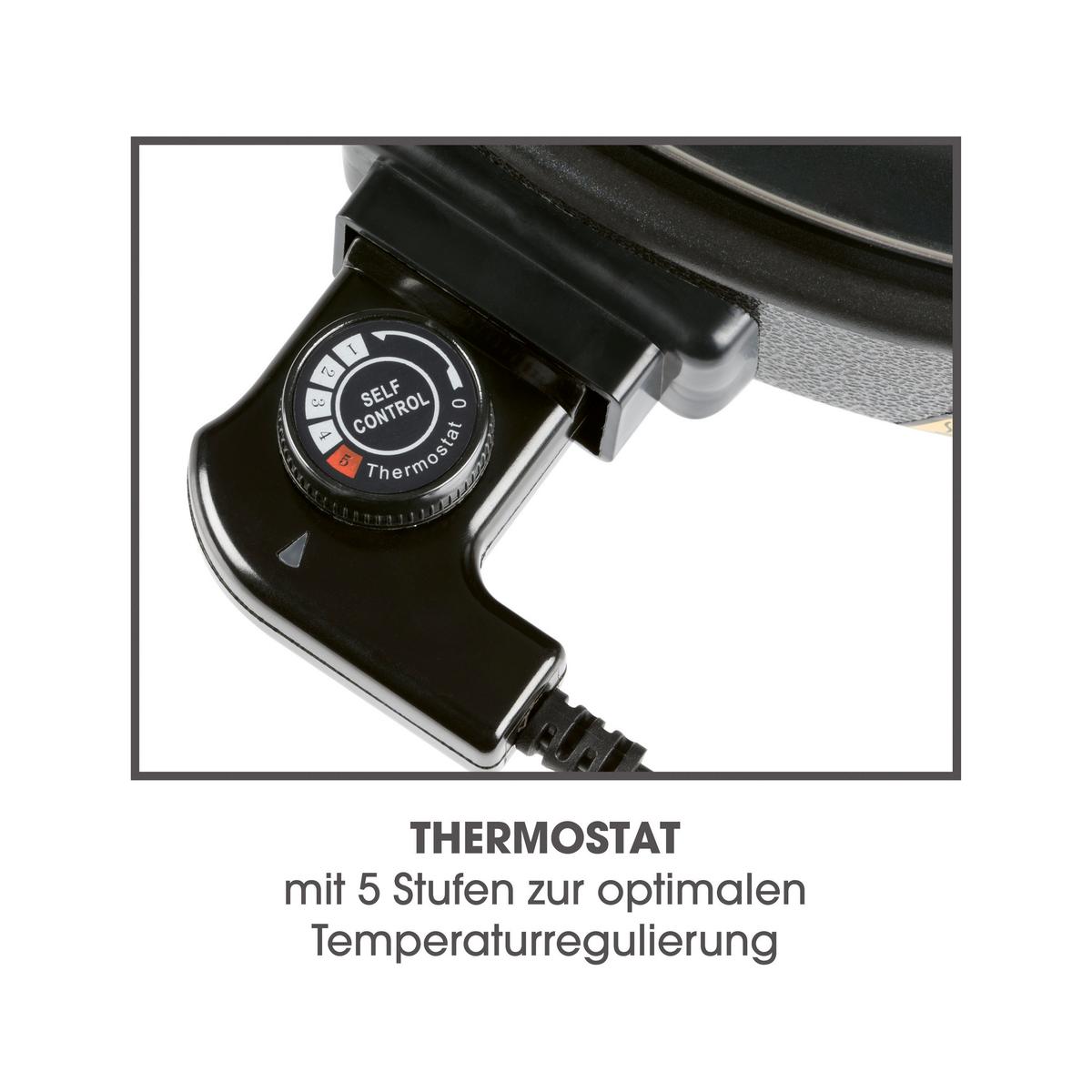 Party-pfanne Elektrisch 12316 Party-Pfanne Elektrisch - Schwarz, Basics, Glas/Kunststoff (41/45/17,5cm)