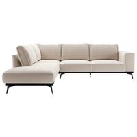 Sedacia súprava ISOLDE, ľavá, krémová - čierna/krémová, Design, kov/textil (200/293cm) - MID.YOU
