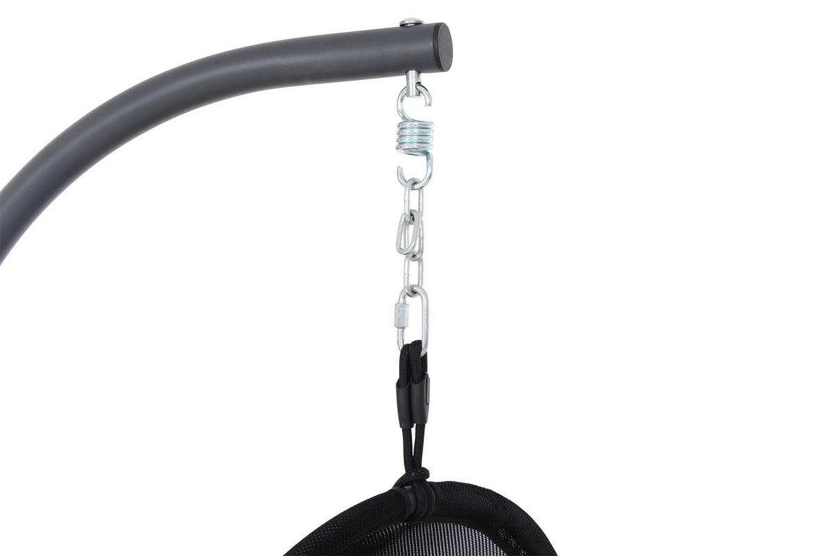 Hängesessel mit Gestell Mit Sitz- und Rückenkissen - Anthrazit/Schwarz, KONVENTIONELL, Kunststoff/Textil (123/195/106cm) - Siena Garden