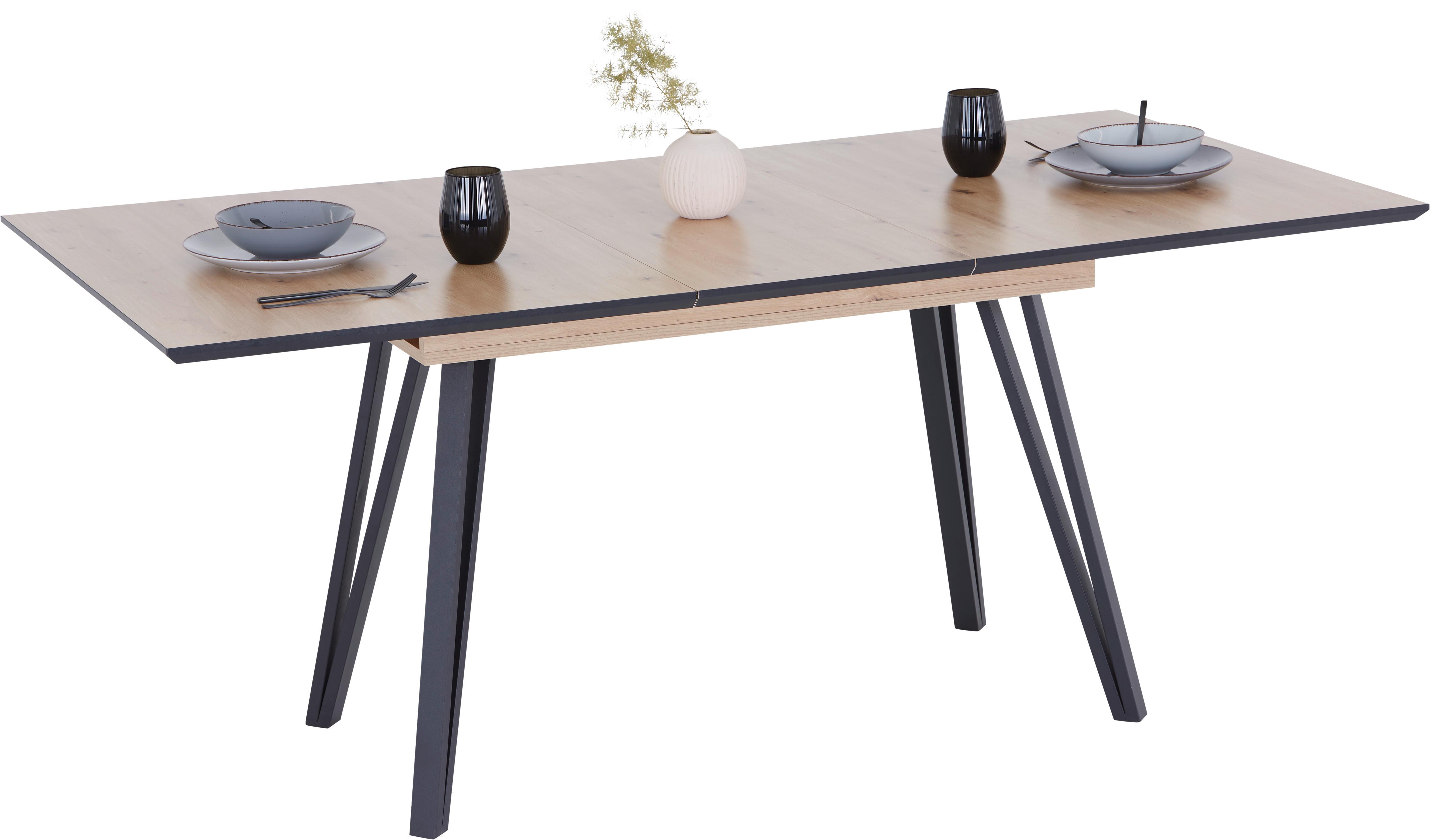 Ausziehtisch Vicky 140 Az Giga-S - Schwarz, KONVENTIONELL, Holzwerkstoff/Metall (140/75/90cm)