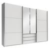 Schwebetürenschrank Mit Spiegel 300cm Magic Weiß - Silberfarben/Weiß, MODERN, Glas/Holzwerkstoff (300/216/65cm) - MID.YOU