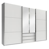Schwebetürenschrank Mit Spiegel 300cm Magic Weiß - Silberfarben/Weiß, MODERN, Glas/Holzwerkstoff (300/216/65cm) - MID.YOU