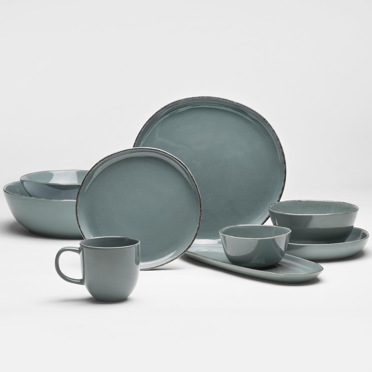 Müslischalenset, 6-Teilig Steinzeug, grün - Grau, Basics, Keramik (11/6cm) - Van Well
