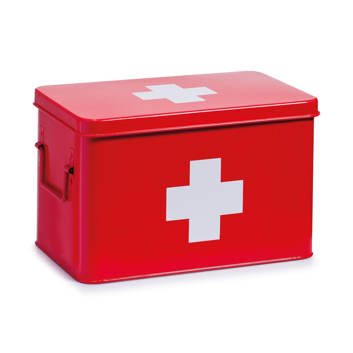 Medizinbox Rot B: 32 cm - Rot, Basics, Metall (32/20/21cm) - Zeller Present
