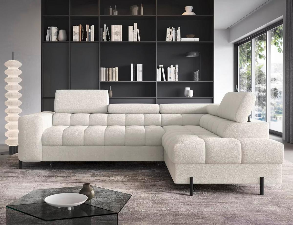 Ecksofa Ferucce Weiß S: 276x200 Cm - Schwarz/Weiß, Design, Textil (276/200cm) - MID.YOU